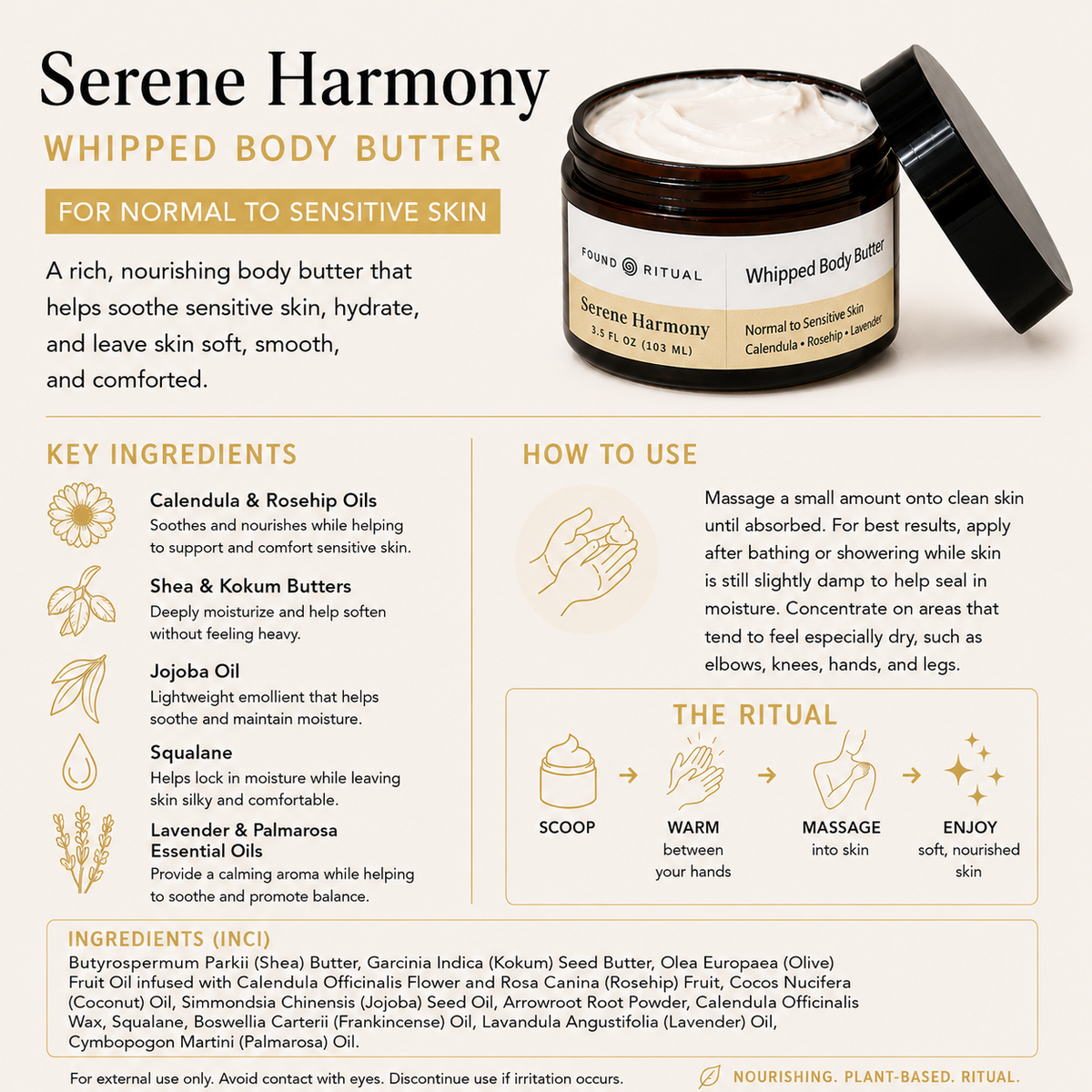 Serene Harmony | Whipped Body Butter for Normal to Sensitive Skin