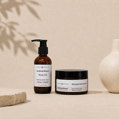 Radiant Ritual | Body Oil + Whipped Body Butter Set for Normal to Dry Skin