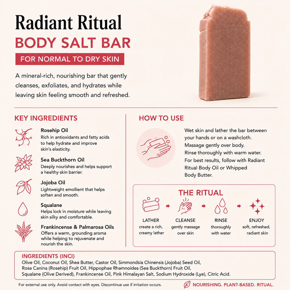Radiant Ritual | Body Soap + Salt Soap Bars for Normal to Dry Skin